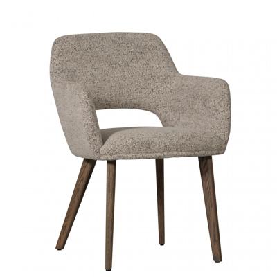 WOOOD Eetkamerstoel 'Murat' Chenille, kleur Naturel/Bruin