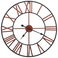 Wandklok 58 cm metaal rood - thumbnail