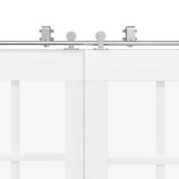 Schuifdeur onderdelenset 183 cm roestvrij staal zilverkleurig - thumbnail