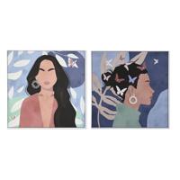 Schilderij DKD Home Decor 103 x 4,5 x 103 cm Vrouw Scandinavisch (2 Stuks) - thumbnail