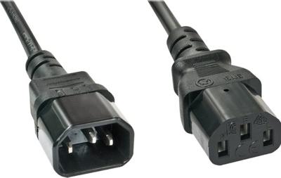 LINDY Stroom Verlengkabel Deluxe [1x Apparaatstekker, male C13 - 1x Apparaatstekker, female C14] 3.00 m Zwart