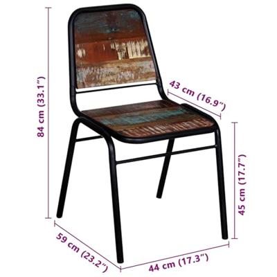 Eetkamerstoelen 2 st massief gerecycled hout Eetkamerstoelen 2 st massief gerecycled hout