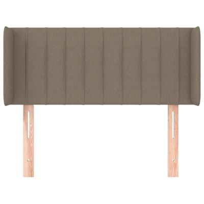 Hoofdbord met randen 163x16x78/88 cm stof taupe - thumbnail