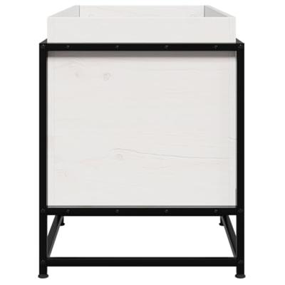 VidaXL Plantenbak 80x40x50 cm massief grenenhout wit