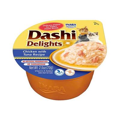 INABA DASHI DELIGHTS CHICKEN WITH TUNA RECIPE 70 GR