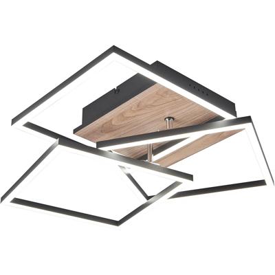 LED Plafondlamp Vierkant Bruin - 27W Aanpasbare Kleur MDF