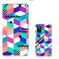 Samsung Galaxy A41 Stand Case Blokken Kleurrijk - thumbnail