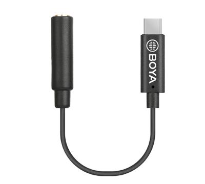 Boya BY-K4 3.5 mm female TRRS naar male USB-C Boya BY-K4 3.5 mm female TRRS naar male USB-C