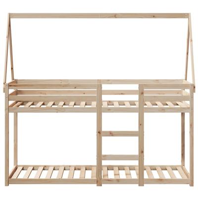 Stapelbedframe zonder matras massief grenenhout 90x200 cm - thumbnail