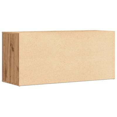Schoenenbankje 100x35x45 cm bewerkt hout artisanaal eikenkleur