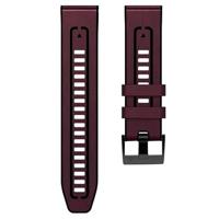 By Qubix - leer + siliconen bandje - Bordeaux - Compatible met Garmin Fenix 8-51mm - Compatible Garmin bandje - thumbnail