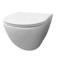 Best Design Morrano Compact wandcloset Spoelrandloos 49cm incl softclose zitting mat wit 4007970 - thumbnail