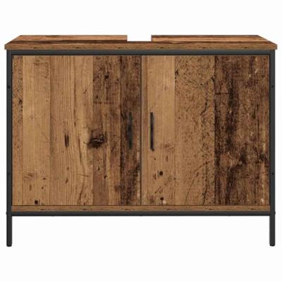 Badkamermeubelset met plank met opslag 4 pcs Bruin Bewerkt hout