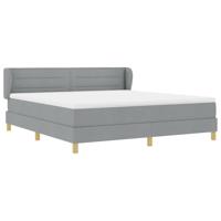 Boxspringbed met matras Lichtgrijs 180 x 200 cm Stof - thumbnail