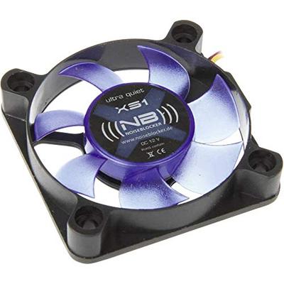 NoiseBlocker BlackSilent XS1 PC-ventilator Zwart, Blauw (doorschijnend) (b x h x d) 50 x 50 x 10 mm