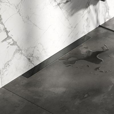 Brauer Douchegoot met Multifunctioneel Rooster en Flens Voor Wandmontage - 80 cm - Gunmetal Geborsteld Pvd