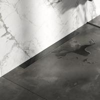 Brauer Douchegoot met Multifunctioneel Rooster en Flens Voor Wandmontage - 80 cm - Gunmetal Geborsteld Pvd - thumbnail