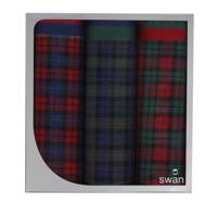 3-pak Dames zakdoeken Donkere ruit - Cadeau verpakking - Stoffen zakdoeken - thumbnail