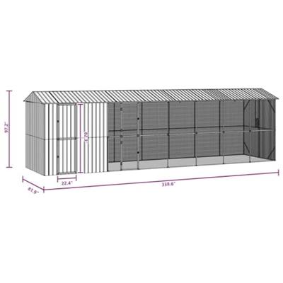 Vogelkooi Antraciet 860 x 208 x 247 cm Gegalvaniseerd staal