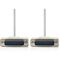 Seriële Kabel | D-SUB 25-Pins Male | D-SUB 25-Pins Male | Vernikkeld | 1.00 m | Rond | PVC | Ivoor | Polybag - thumbnail