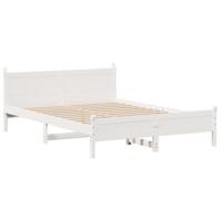 Bedframe zonder matras massief grenenhout wit 135x190 cm - thumbnail