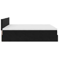 Ottoman bed met matras en LED's 160x200cm fluweel zwart - thumbnail