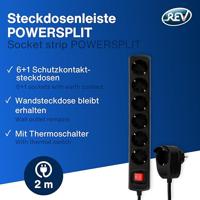 REV 0012692514 Stekkerdoos met schakelaar 6-voudig Zwart Randaarde stekker 1 stuk(s) - thumbnail