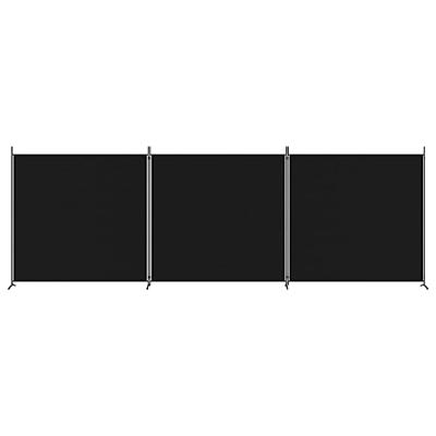 Kamerscherm met 3 panelen 525x180 cm stof zwart
