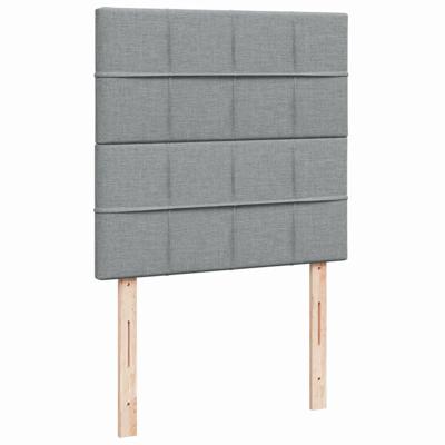Boxspring met matras stof lichtgrijs 140x200 cm - thumbnail