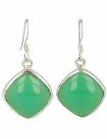 Chrysopraas oorbellen 925 sterling zilver uit India - thumbnail