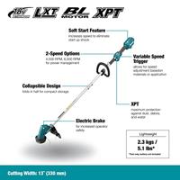 Makita DUR192LZX1 Grastrimmer Accu Zonder accu, Zonder lader 18 V Snijbreedte max.: 300 mm - thumbnail