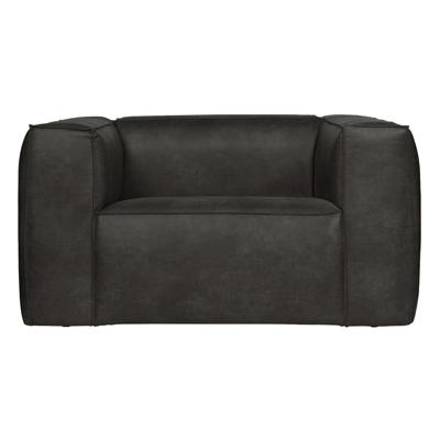 WOOOD Fauteuil 'Bean' Recycle Leer, kleur Zwart