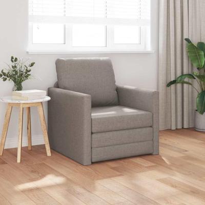 Vloerslaapbank met kussen Taupe 74 x 77 x 81 cm Stof
