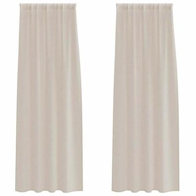 VidaXL Voile gordijn met gordijnen 2 pcs zand 260 x 140 cm polyester
