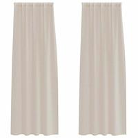 VidaXL Voile gordijn met gordijnen 2 pcs zand 260 x 140 cm polyester - thumbnail
