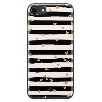 iPhone SE 2020 siliconen telefoonhoesje - Hart streepjes iPhone SE 2020 siliconen telefoonhoesje - Hart streepjes