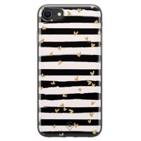iPhone SE 2020 siliconen telefoonhoesje - Hart streepjes - thumbnail