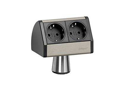 EVOline 93022055 Stekkerdoos 2-voudig Zwart, Zilver Zonder stekker 1 stuk(s) EVOline 93022055 Stekkerdoos 2-voudig Zwart, Zilver Zonder stekker 1 stuk(s)