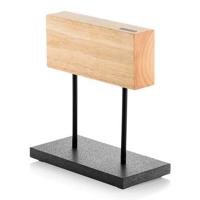 Laguiole Style de Vie Magnetisch messenblok Eiken - met natuurstenen voet - thumbnail