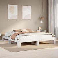 Bedframe zonder matras massief grenenhout wit 180x200 cm - thumbnail