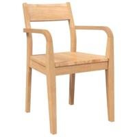 Eetkamerstoelen 2 st massief hout naturel rubber - thumbnail