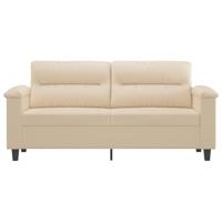 Tweezitsbank 140 cm microvezelstof crème - thumbnail