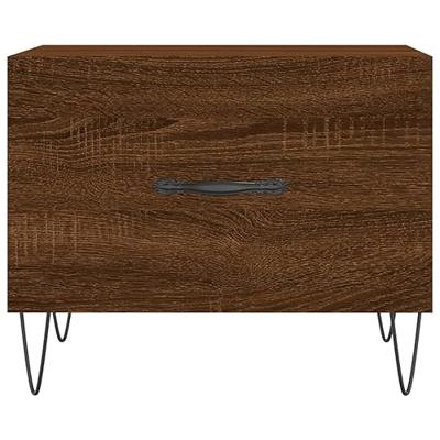 Salontafels 2 st 50x50x40 cm bewerkt hout bruin eikenkleur
