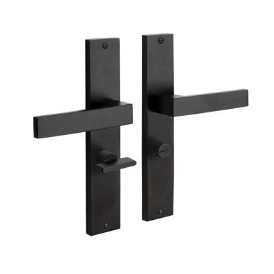 Mooi Deurbeslag Deurklink Lusso wc slot 63/8mm geveerd met schild mat zwart