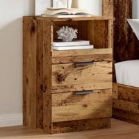 Nachtkastjes 2 st 40x36x65 cm bewerkt hout oud houtkleurig - thumbnail