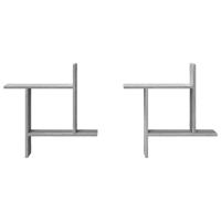 Wandschappen 2 st 50x12x50 cm bewerkt hout grijs sonoma eiken - thumbnail