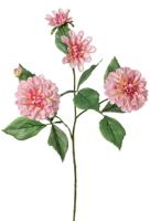 Dahlia Garden art met 4 bloemen 2x L/1x M/1x S & 1 knop met 12 bladeren 69 cm kunstbloem I Top Art - Top art - thumbnail