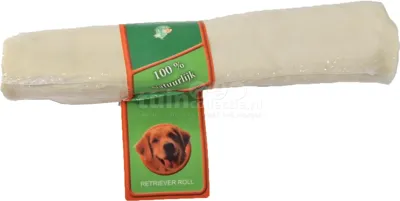 Retriever roll wit 16 cm met banderol Kauwplezier Gebr. de Boon - Gebr de boon