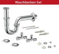 Kirchhoff Sifon voor wastafelsifons, 1 1/4" x 32 mm, met montage en 2x haakse-kraan - 98800104 - thumbnail