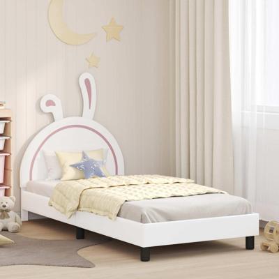 Bedframe voor kinderen met hoofdbord Wit 80 x 200 cm PU
